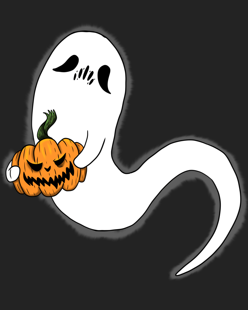 Halloween Ghost with Pumpkin